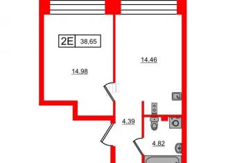 Продается однокомнатная квартира, 38.7 м2, Санкт-Петербург, улица Челюскина, 8, муниципальный округ Морской