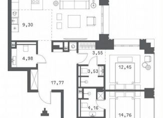 Трехкомнатная квартира на продажу, 135 м2, Москва, Садовая-Сухаревская улица, 14с1, Садовая-Сухаревская улица