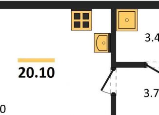 Продам квартиру студию, 20.1 м2, Новосибирск, метро Заельцовская, улица Аэропорт, 88