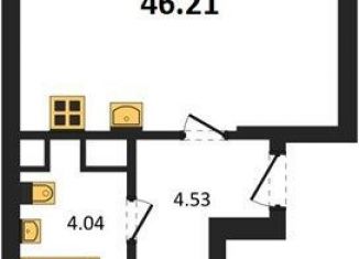 1-ком. квартира на продажу, 46.2 м2, Светлогорск