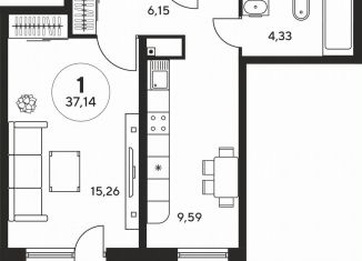 Продаю 1-комнатную квартиру, 37 м2, Ростов-на-Дону, ЖК Гринсайд