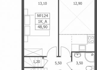 Продам 1-ком. квартиру, 48.9 м2, Ярославль, Большая Октябрьская улица, 85