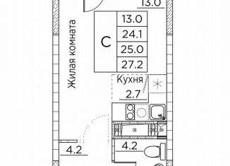 Продается квартира студия, 27.2 м2, Владивосток, улица Расула Гамзатова, 7к2
