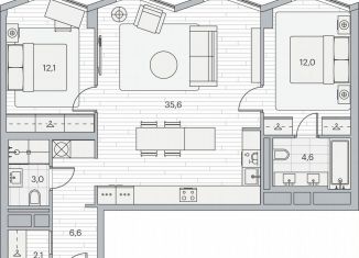 Продается 2-ком. квартира, 75.5 м2, Москва, Береговой проезд, 2, ЖК Береговой-2
