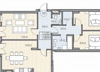 Продам 3-комнатную квартиру, 105.4 м2, Калининград, проспект Калинина, 113А