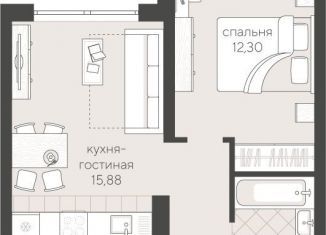 Продаю 1-комнатную квартиру, 46.8 м2, Тюмень