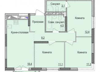 Продается 3-ком. квартира, 70 м2, Ижевск, жилой район Культбаза