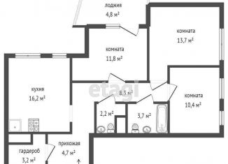 Продам 3-комнатную квартиру, 79.4 м2, Екатеринбург, метро Динамо