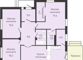 Продается 4-комнатная квартира, 108 м2, Батайск, Мятная улица