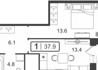Продажа однокомнатной квартиры, 38 м2, Тюмень, Центральный округ