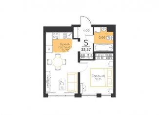 Продается 1-комнатная квартира, 33.4 м2, посёлок Молодёжный