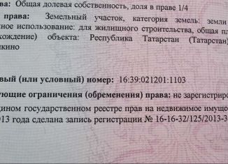 Продам земельный участок, 8 сот., деревня Азьмушкино, Апельсиновая улица, 100