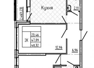 Продается 2-ком. квартира, 48.3 м2, Санкт-Петербург, проспект Маршала Блюхера, 7к3, ЖК Ландыши