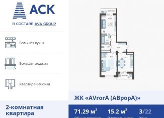 Продается 2-ком. квартира, 71.3 м2, Краснодар, улица Дзержинского, 95, улица Дзержинского