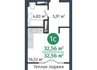 Продаю однокомнатную квартиру, 32.6 м2, Тюмень, ЖК ДОК, Краснооктябрьская улица, 8