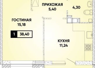 Продаю 1-ком. квартиру, 38 м2, Краснодар, Главная городская площадь, микрорайон Центральный