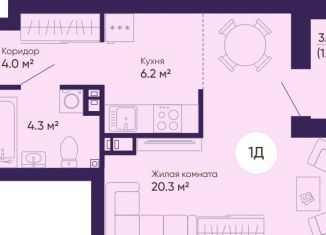 Продается однокомнатная квартира, 36.3 м2, Екатеринбург, ЖК Космос