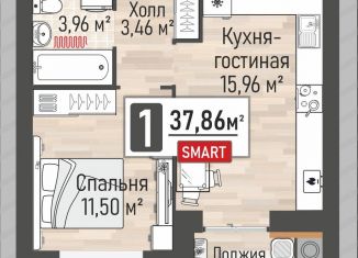 Продается 1-комнатная квартира, 37.9 м2, Рязанская область, Привокзальная площадь