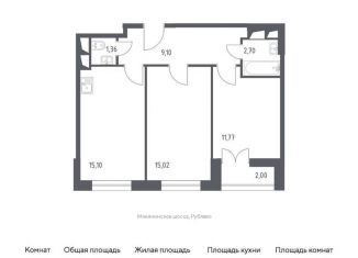 Продам 2-комнатную квартиру, 57.3 м2, деревня Раздоры, жилой комплекс Спутник, к16