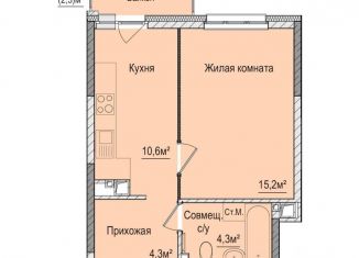 1-комнатная квартира на продажу, 34.2 м2, Ижевск, жилой район Строитель