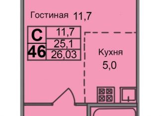 Продается квартира студия, 26 м2, Ижевск, Индустриальный район, улица Халтурина, 41