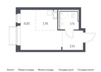 Квартира на продажу студия, 21.7 м2, посёлок Мирный, жилой комплекс Томилино Парк, к6.1