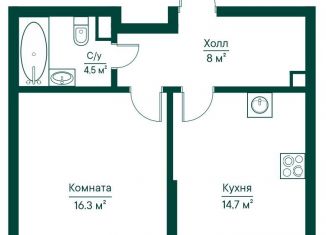 Продаю 1-комнатную квартиру, 43.7 м2, Самара, метро Российская