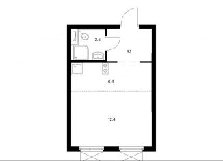 Квартира на продажу студия, 25.4 м2, Москва, жилой комплекс Руставели 14, к1/2, метро Дмитровская