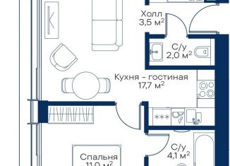Продам однокомнатную квартиру, 38.3 м2, Москва, квартал Атлантик, Б1