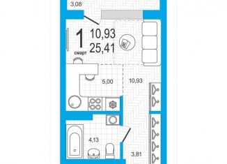 Продам 1-ком. квартиру, 25.4 м2, Уфа, Октябрьский район