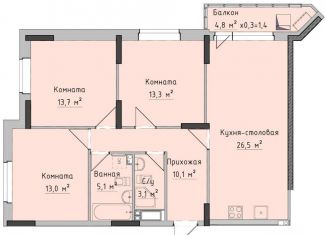 Продаю 3-комнатную квартиру, 84.3 м2, Ижевск, ЖК Холмогоровский