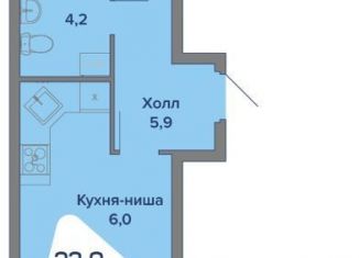 Продается двухкомнатная квартира, 42.7 м2, село Култаево