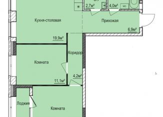 Продажа 2-комнатной квартиры, 62.2 м2, Ижевск, Индустриальный район
