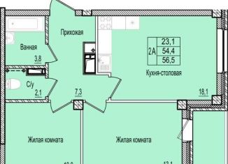 2-комнатная квартира на продажу, 56.5 м2, Псков, улица Ижорского Батальона, 41