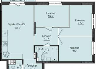 Продам трехкомнатную квартиру, 69.9 м2, село Первомайский