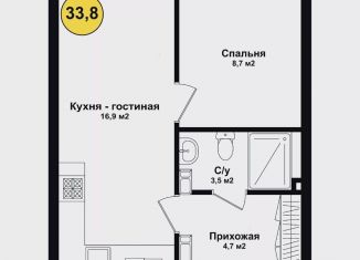 Продаю 1-комнатную квартиру, 33.8 м2, Астраханская область