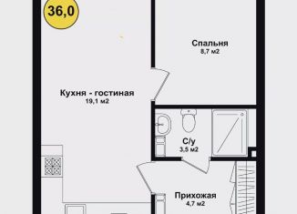 Продам однокомнатную квартиру, 36 м2, Астрахань, Советский район