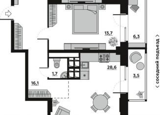 2-комнатная квартира на продажу, 82 м2, Волгоград, Ангарская улица, 9А, Дзержинский район