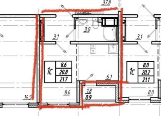 Продажа квартиры студии, 21.8 м2, Санкт-Петербург, метро Академическая, Муринская дорога, 10к2