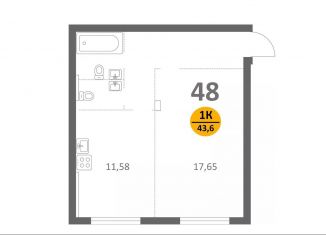 Продаю 1-комнатную квартиру, 43.6 м2, деревня Скрылья, деревня Скрылья, 278