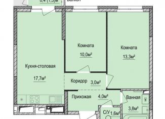 Продажа 2-комнатной квартиры, 53.4 м2, Ижевск, Устиновский район