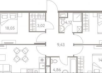 Продажа 3-ком. квартиры, 88.5 м2, Москва, ЖК Лайф Варшавская