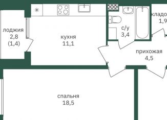 Продаю 1-комнатную квартиру, 41.3 м2, Москва, район Чертаново Южное, жилой комплекс Зелёная Вертикаль, 4