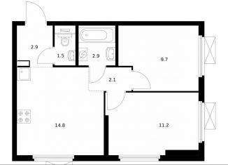 Продам 2-комнатную квартиру, 45.1 м2, Котельники, ЖК Кузьминский Лес