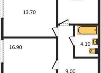 Продается 2-ком. квартира, 64.1 м2, Новосибирск, Воинская улица, 69, метро Золотая Нива