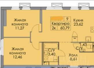 Продам 2-комнатную квартиру, 61 м2, Москва, станция Новохохловская, Новохохловская улица, 15с1