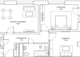 Продаю двухкомнатную квартиру, 68.8 м2, Москва, метро Беговая