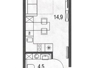 Продаю квартиру студию, 22.6 м2, Москва, ЖК Сиреневый парк, Тагильская улица, 4к1