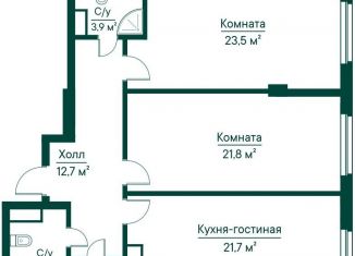 Продажа 2-ком. квартиры, 92.9 м2, Самара, метро Российская