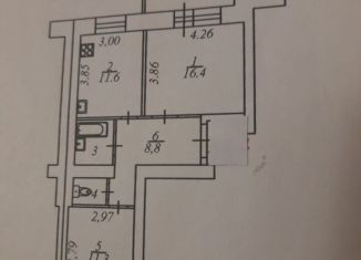 Продаю 2-ком. квартиру, 53.4 м2, Вологда, Петрозаводская улица, 16Б, 6-й микрорайон